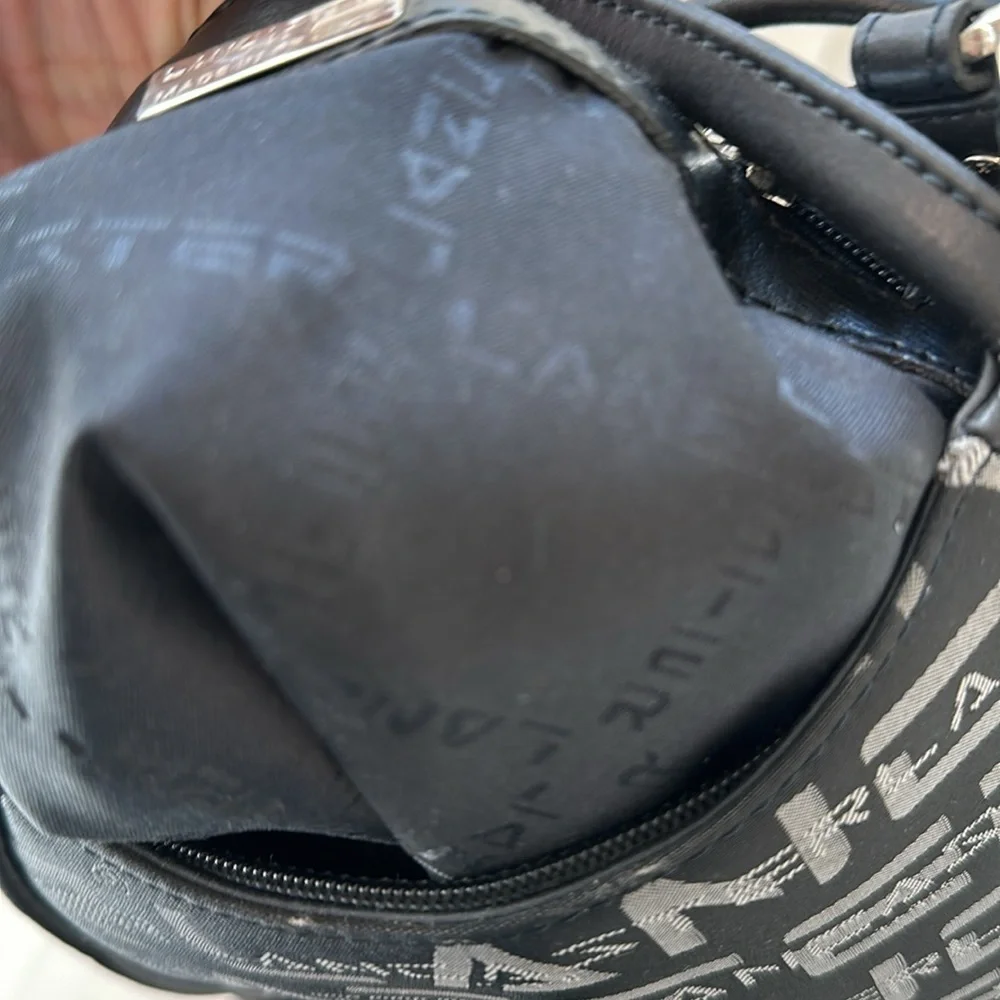 Lancaster Paris Black Logo Backpack Bag